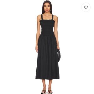 FAITHFULL THE BRAND - MESSINA Shirred Linen Midi Dress - XL ($548 Retail)
